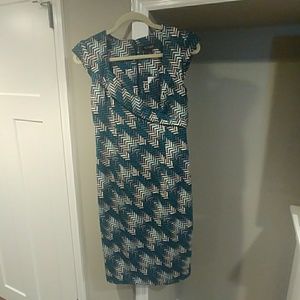 Green, Black and White dress